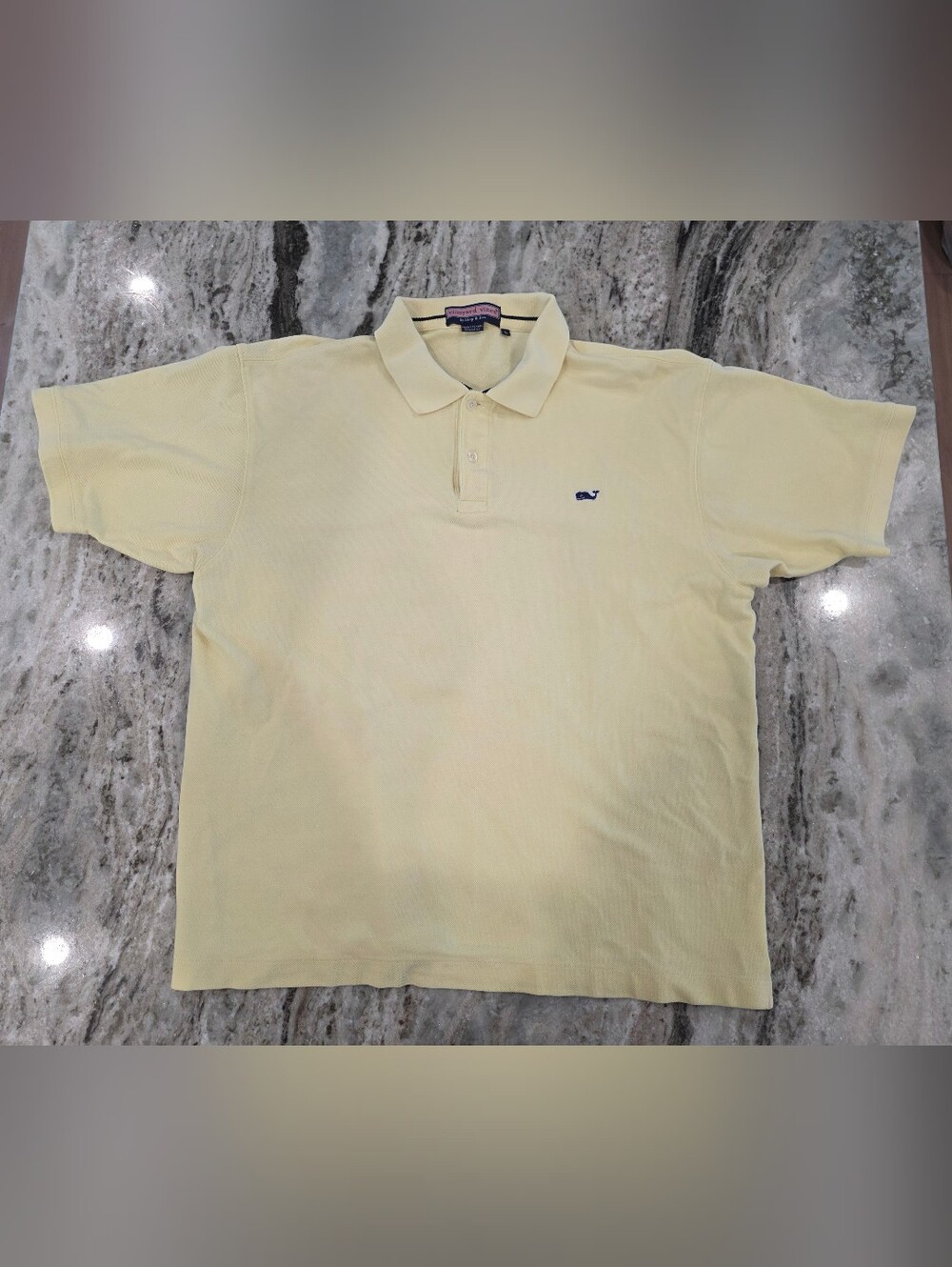 Vineyard Vines Yellow Short Sleeve Polo Shirt Men's Size Large L